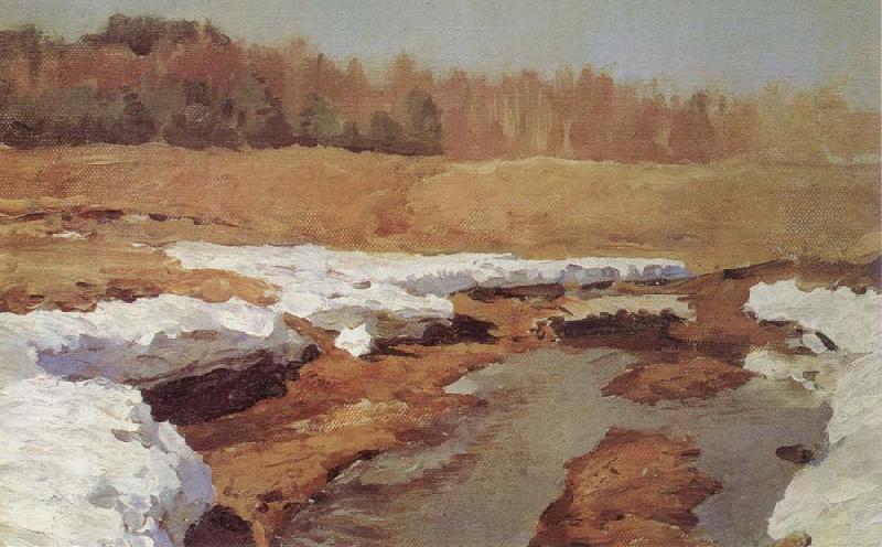 Isaac Levitan Spring,The Last Snow oil painting picture